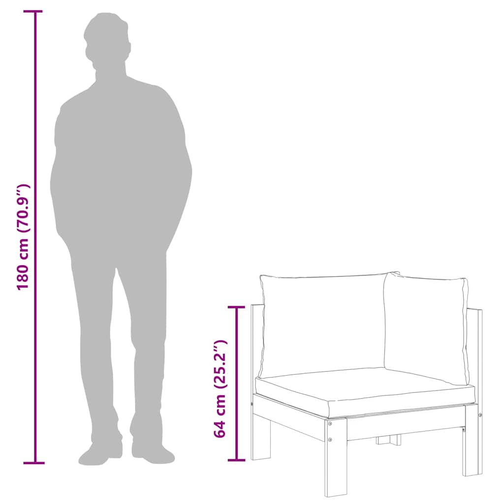 Garden Sofa Corner with Cushions Solid Wood Acacia